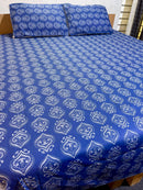 2 Pillow Pure Cotton King size Bed Sheet -Blue mortgage