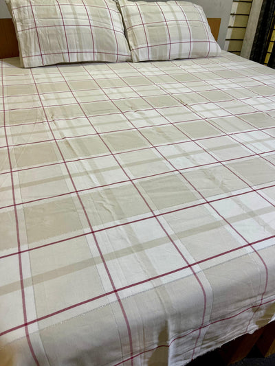 2 Pillow Pure Cotton King size Bed Sheet -Silver glitter awesome