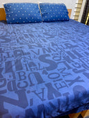 2 Pillow Pure Cotton King size Bed Sheet -Alphabet seeker