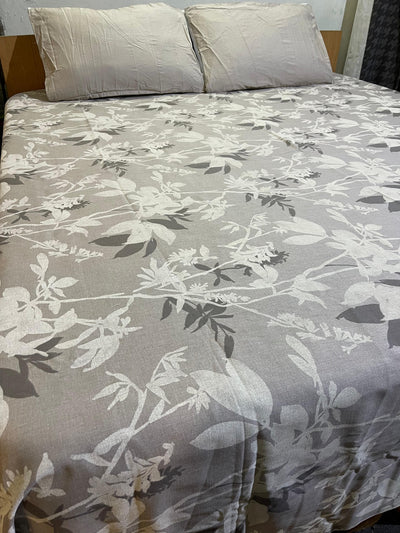 2 Pillow Pure Duck Cotton King size Bed Sheet -Double tone