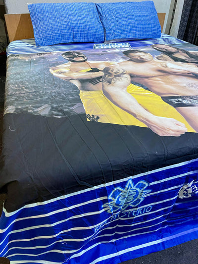2 Pillow Pure Cotton King size Bed Sheet -Wrestle mania.