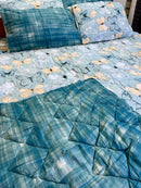 Quilted Reversible Bed Spread Set -  Butter flown