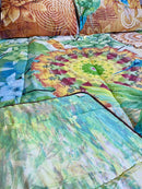 Single  4 pc Quilted Reversible Bed Spread Set -  Digital ringz