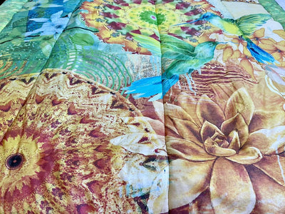 Single  4 pc Quilted Reversible Bed Spread Set -  Digital ringz