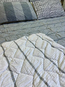 Quilted Reversible Bed Spread Set -  Diamond patch
