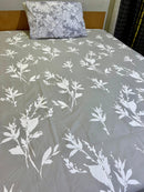 Cotton Single Bed Sheet With 1 Pillow -Floweriest
