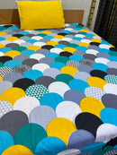 Cotton Single Bed Sheet With 1 Pillow -Rainbowz