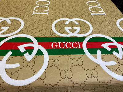 Cotton Single Bed Sheet With 1 Pillow -Gucci & its class