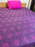 Cotton Single Bed Sheet With 1 Pillow -Purple rung