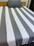 Cotton Single Bed Sheet With 1 Pillow -Grey nd white strips