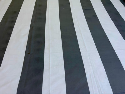 Cotton Single Bed Sheet With 1 Pillow -Grey nd white strips