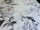 Satin Single Bed Sheet With 1 Pillow -Digital satin grey pankh