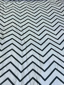 Satin Single Bed Sheet With 1 Pillow -Zigzag b&w