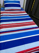 Cotton Single Bed Sheet With 1 Pillow -Multi sparkle sng