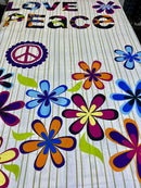 Cotton Single Bed Sheet With 1 Pillow -Love & peace