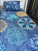 Cotton Single Bed Sheet With 1 Pillow -Basanti