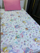 Cartoon Character Bed Sheet - Dolls clutch.  Percale