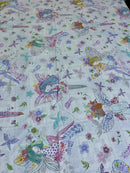 Cartoon Character Bed Sheet - Dolls clutch.  Percale