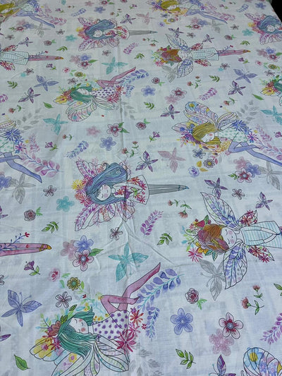 Cartoon Character Bed Sheet - Dolls clutch.  Percale