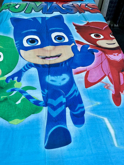 Cartoon Character Bed Sheet -PJ pasks the real hero’s