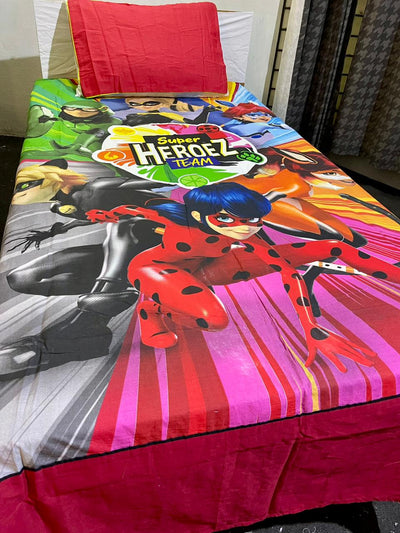 Cartoon Character Bed Sheet -Super hero