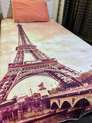 Cartoon Character Bed Sheet -Eiffel tower