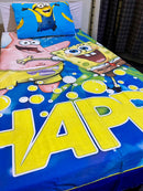 Cartoon Character Bed Sheet -Happy minion