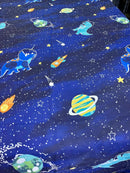 Cartoon Character Bed Sheet -Dragon in space