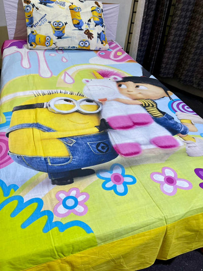Cartoon Character Bed Sheet -Minion’s pet