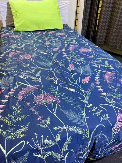 Satin Single Bed Sheet With 1 Pillow -Sahooli