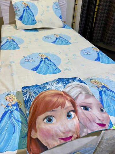 3 Pc Cartoon Character Bed Sheet - Frozen reveals