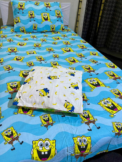 3 Pc Cartoon Character Bed Sheet - Minion hope