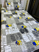 Cartoon Character Bed Sheet -Minion powerd