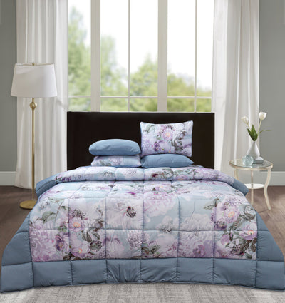 Quilted Reversible Bed Spread Set - Grey Colour