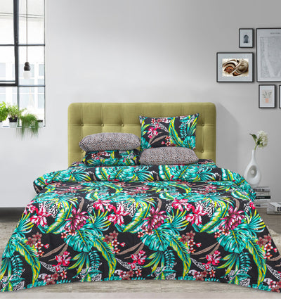 Clearance 4Pillows Bed Sheet - Exotic Plants