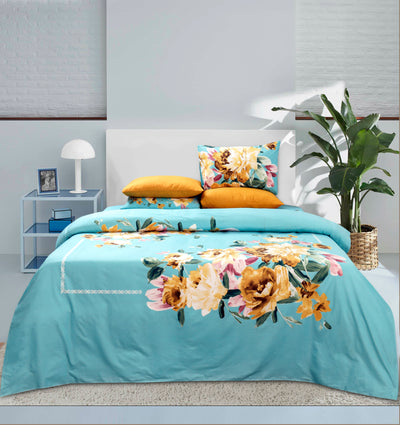 Quilted Reversible Bed Spread Set - Pedro Floral