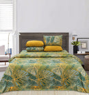 4 Pillow Cotton Satin Bed Sheet - Fern Leaf