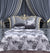 4 Pillow Cotton Satin Bed Sheet - Grayscale