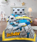 Cartoon Character Bed Sheet - Grey BATMAN