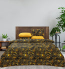 Quilted Reversible Bed Spread Set - Stencil Gold