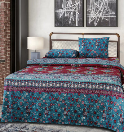 2 Pillow Cotton King Bed Sheet - Parchment