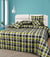 8 PCs Bed Spread Set - Checkered Green