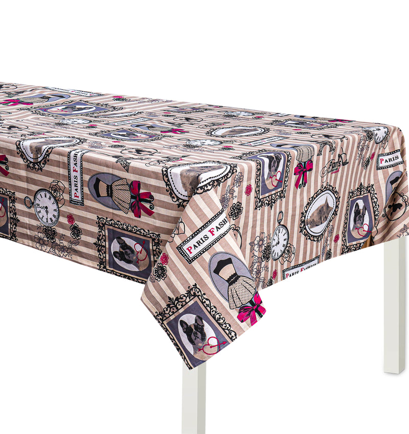Digital Printed Table Cover For 6 & 8 Seater - Paris Fashion