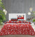 Quilted Reversible Bed Spread Set - Red Stars