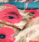 Single Digital Satin Bed Sheet - poppy flowers
