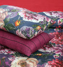 Quilted Reversible Bed Spread Set - Pink Flowers