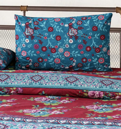 2 Pillow Cotton King Bed Sheet - Parchment