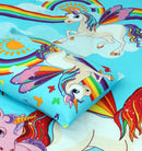 Cartoon Character Bed Sheet - Flying Unicorns