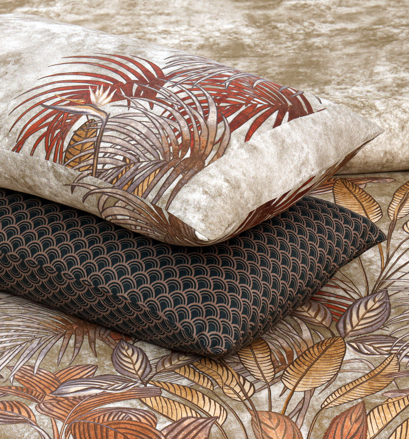 4 Pillow Cotton Satin Bed Sheet - Brown Grass
