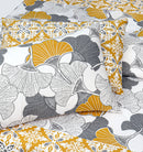 4 Pillow Digital Cotton Bed Sheet - Mustard poppy